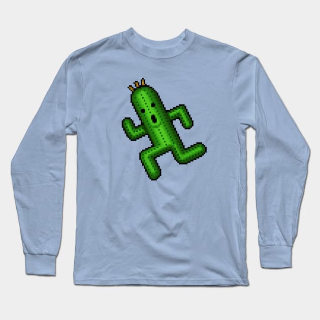 Pixelart Cactuar Long Sleeve T-Shirt by PixelKnight